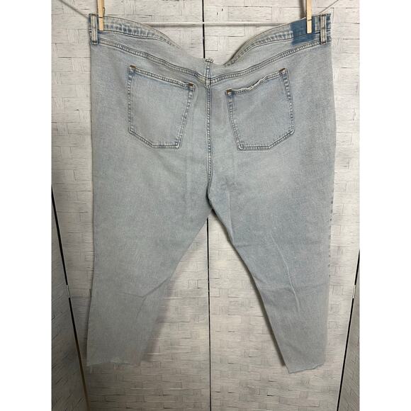 Abercrombie & Fitch light wash skinny jean distressed raw hem normcore plus size - Picture 2 of 12